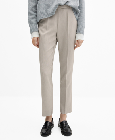 Shop Mango Women's Belt Straight-fit Pants In Gray