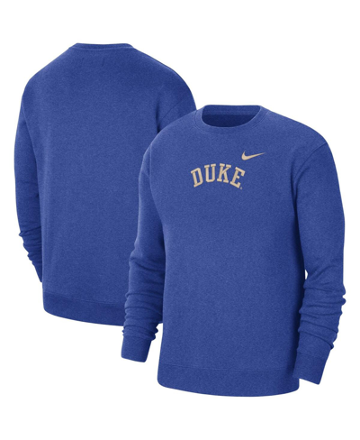Shop Nike Men's  Royal Duke Blue Devils Campus Pullover Sweatshirt