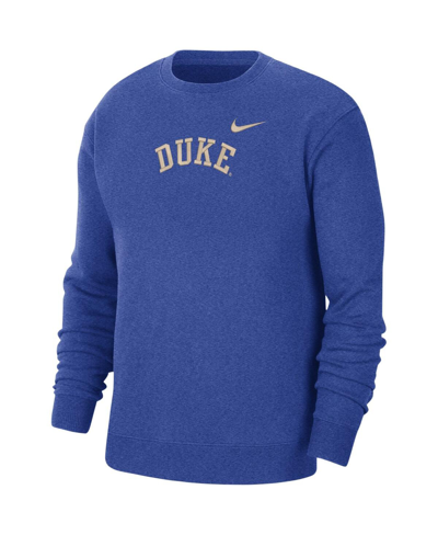Shop Nike Men's  Royal Duke Blue Devils Campus Pullover Sweatshirt