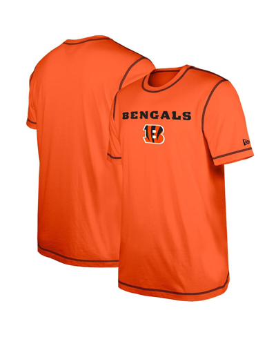 Shop New Era Men's  Orange Cincinnati Bengals Third Down Puff Print T-shirt