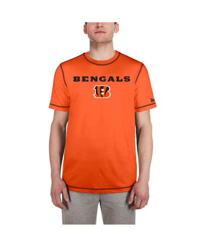 Shop New Era Men's  Orange Cincinnati Bengals Third Down Puff Print T-shirt