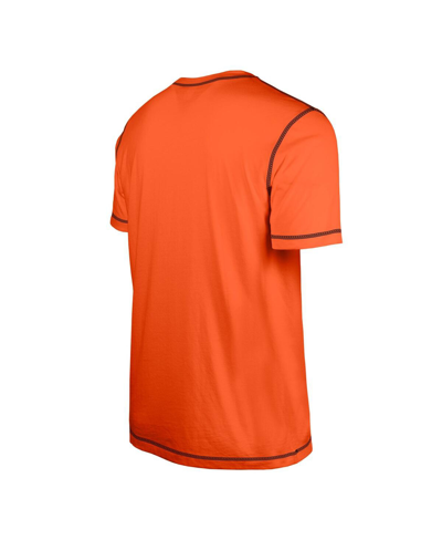 Shop New Era Men's  Orange Cincinnati Bengals Third Down Puff Print T-shirt