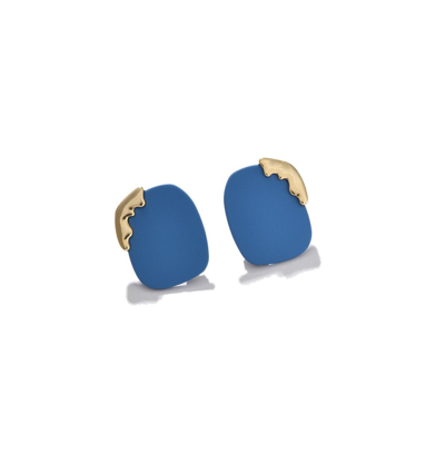 Shop Sohi Women's Blue Geometric Stud Earrings