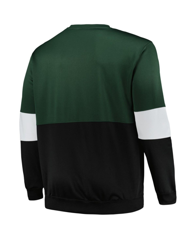 Fanatics Men's  Hunter Green, Black Milwaukee Bucks Big And Tall Split Pullover Sweatshirt In Hunter Green,black