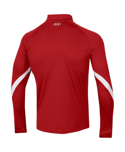 Under Armour Men's  Red Wisconsin Badgers Game Day Raglan Quarter-zip Top In Red
