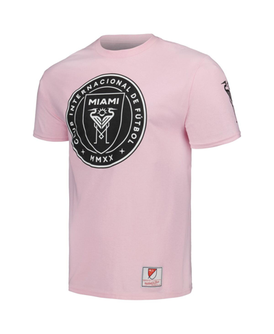 Mitchell & Ness Men's  Pink Inter Miami Cf Team Trio Lockup T-shirt In Pink