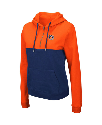 Colosseum Orange/navy Auburn Tigers Aidan Lightweight Half-zip Hoodie In Orange,navy