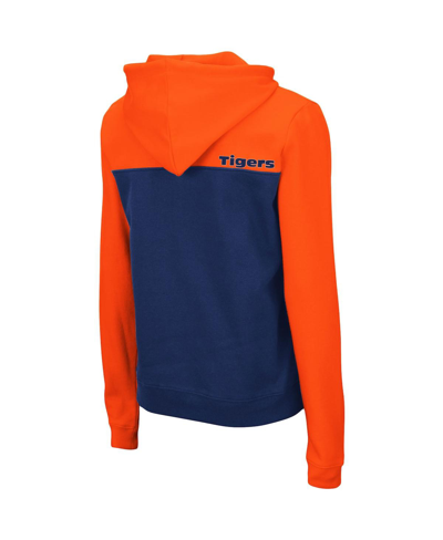 Colosseum Orange/navy Auburn Tigers Aidan Lightweight Half-zip Hoodie In Orange,navy