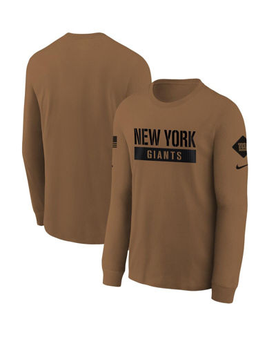 Shop Nike Big Boys  Brown New York Giants 2023 Salute To Service Long Sleeve T-shirt