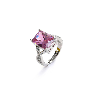 Shop Sohi Women's Pink Crystal Cocktail Ring