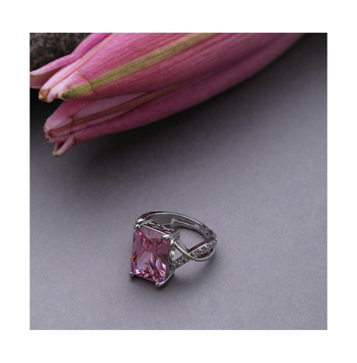 Shop Sohi Women's Pink Crystal Cocktail Ring