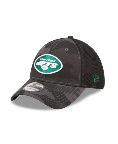 Shop New Era Men's  Camo, Black New York Jets Logo Neo 39thirty Flex Hat In Camo,black