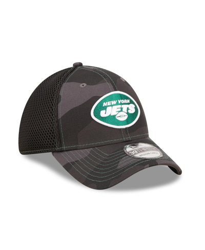 Shop New Era Men's  Camo, Black New York Jets Logo Neo 39thirty Flex Hat In Camo,black