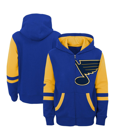 Outerstuff Big Boys Blue St. Louis Blues Face Off Color Block Full-zip Hoodie In Blue