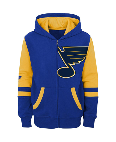 Outerstuff Big Boys Blue St. Louis Blues Face Off Color Block Full-zip Hoodie In Blue
