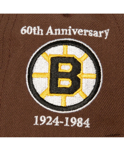 Shop Mitchell & Ness Men's  Brown, Gold Boston Bruins 100th Anniversary Collection 60th Anniversary Snapba In Brown,gold