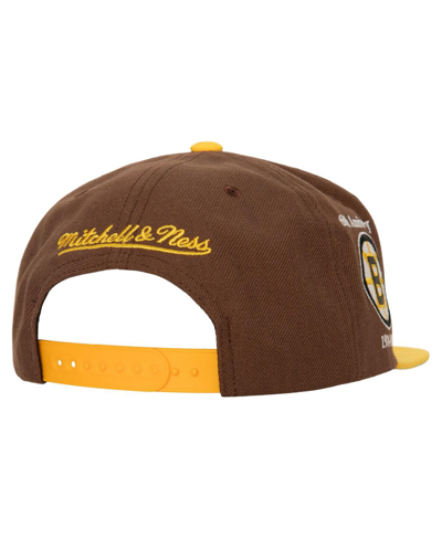 Shop Mitchell & Ness Men's  Brown, Gold Boston Bruins 100th Anniversary Collection 60th Anniversary Snapba In Brown,gold
