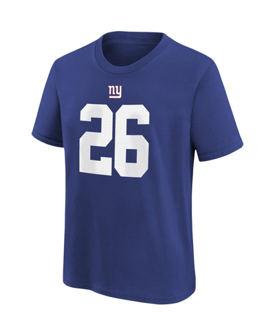 Nike Toddler Boys And Girls  Saquon Barkley Royal New York Giants Player Name And Number T-shirt In Royal