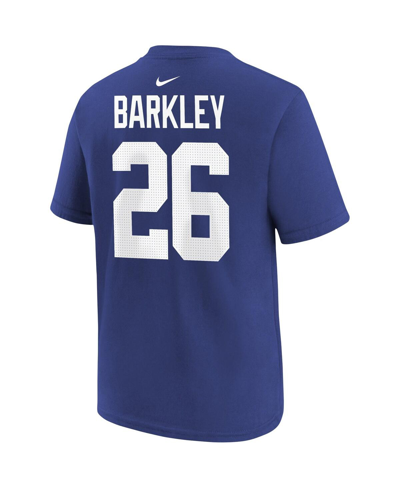 Nike Toddler Boys And Girls  Saquon Barkley Royal New York Giants Player Name And Number T-shirt In Royal