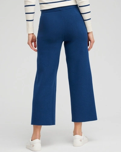 Shop Chico's Luxe Cashmere Blend Cropped Pants In Azores Blue Size 16/18 |  Zenergy