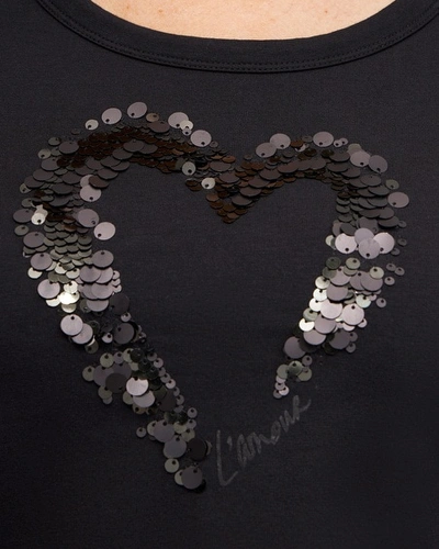 Shop Chico's Sequins Heart Valentine's Tee In Black Size 0/2 |