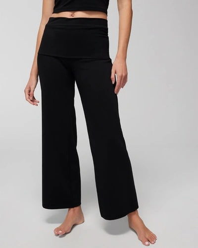 Shop Soma Women's 24/7 Fold-over High-waisted Bottoms In Black Size Large |