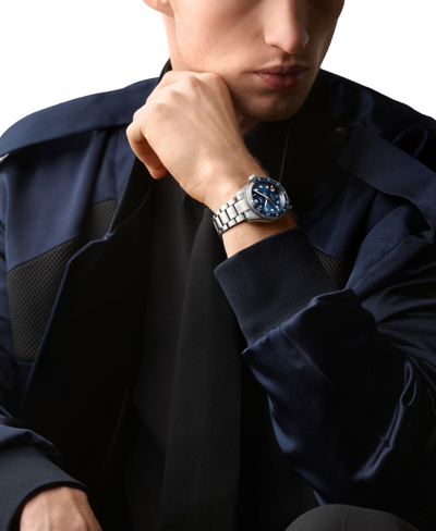 Longines Men's Swiss Automatic Spirit Zulu Time Stainless Steel Bracelet Watch 39mm In Silver And Blue Ceramic Bezel