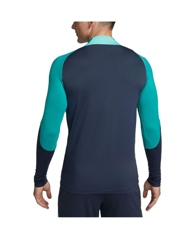 Shop Nike Men's  Navy Barcelona Strike Drill 2023/24 Performance Quarter-zip Long Sleeve Top
