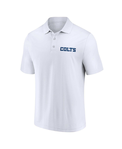 Shop Fanatics Men's  White, Royal Indianapolis Colts Lockup Two-pack Polo Shirt Set In White,royal