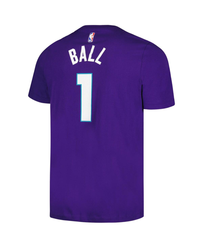 Shop Jordan Men's  Lamelo Ball Purple Charlotte Hornets 2022/23 Statement Edition Name And Number T-shirt