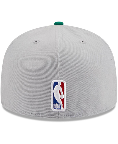 New Era Men's  Gray, Kelly Green Boston Celtics Tip-off Two-tone 59fifty Fitted Hat In Gray,kelly Green