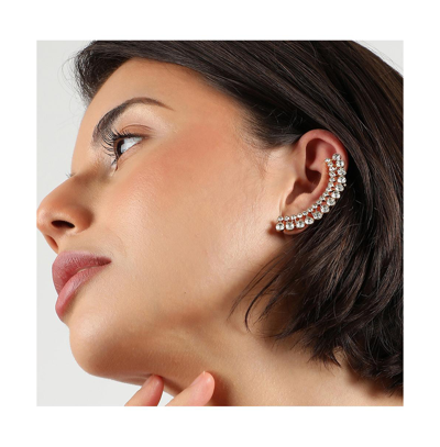 Sohi Women Silver Coloured Stud Earrings In Silver