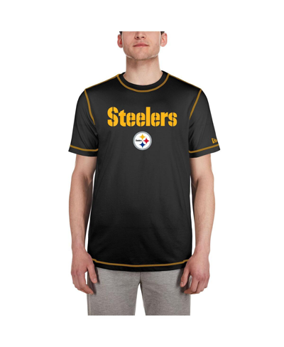 Shop New Era Men's  Black Pittsburgh Steelers Third Down Puff Print T-shirt
