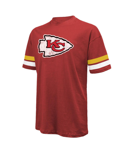 Majestic Men's  Threads Travis Kelce Red Distressed Kansas City Chiefs Name And Number Oversize Fit T In Red