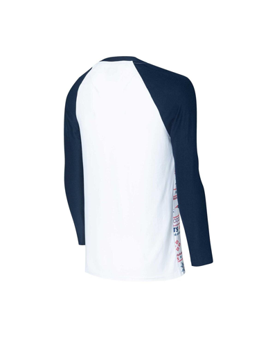 Concepts Sport Men's  White, Navy New England Patriots Tinsel Raglan Long Sleeve T-shirt And Pants Sl In White,navy