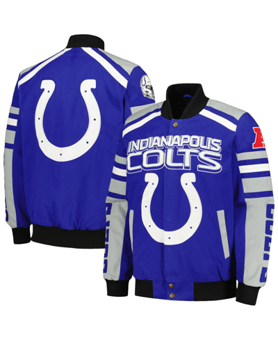 Shop G-iii Sports By Carl Banks Men's  Royal Indianapolis Colts Power Forward Racing Full-snap Jacket