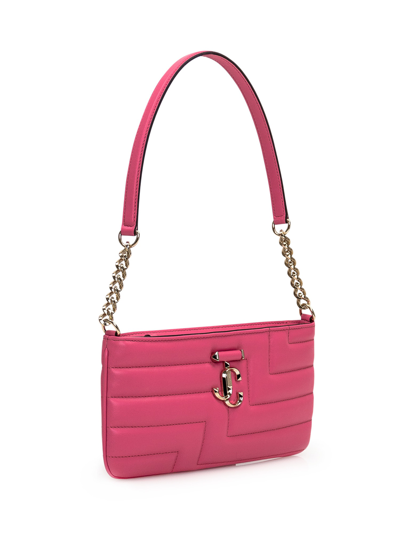 Shop Jimmy Choo Avenue Slim Bag In Candy Pink/light Gold