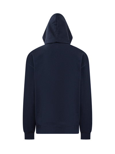 Shop Dolce & Gabbana Hoodie With Logo In Blu Scurissimo 1