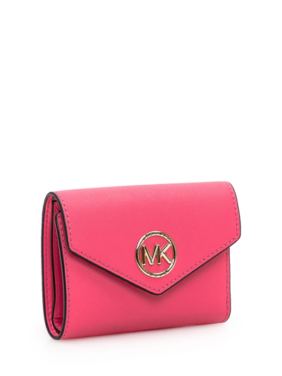 Shop Michael Michael Kors Leather Wallet In Camila Rose