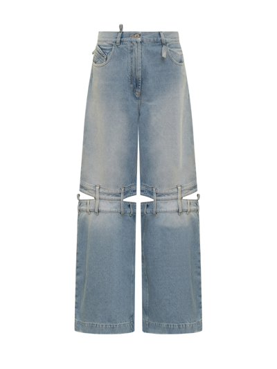 Shop Attico Jeans Trouser In Sky Blue