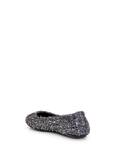 Shop Tory Burch Minnie Ballet In Silver Confetti/gunmetal