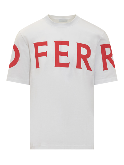 Shop Ferragamo Manifesto T-shirt In White/new Red