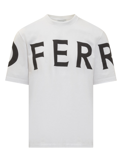 Shop Ferragamo Manifesto T-shirt In Bianco/nero