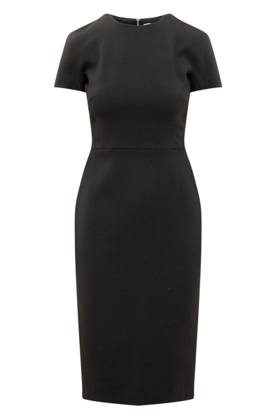 Shop Victoria Beckham T-shirt Crepe Dress In Black