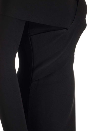 Shop Roland Mouret Viscose Knit Midi Dress In Black