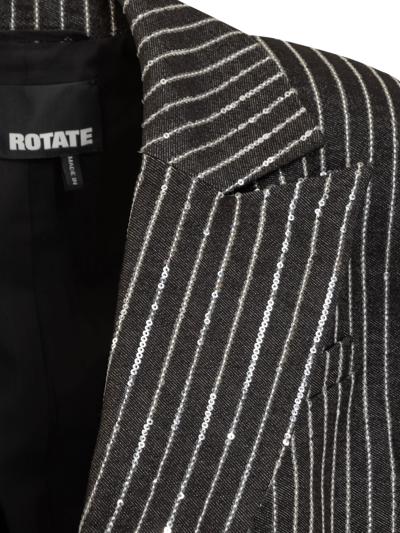 Shop Rotate Birger Christensen Sequins Twill Blazer In Black