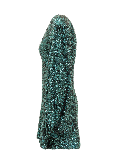 Shop Rotate Birger Christensen Sequins Dress In Sea Moss