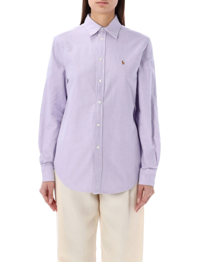 Shop Polo Ralph Lauren Relaxed Fit Oxford Shirt In Lavander