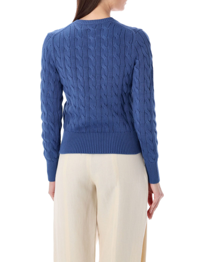Shop Polo Ralph Lauren Cable-knit Cardigan In Gem Blue