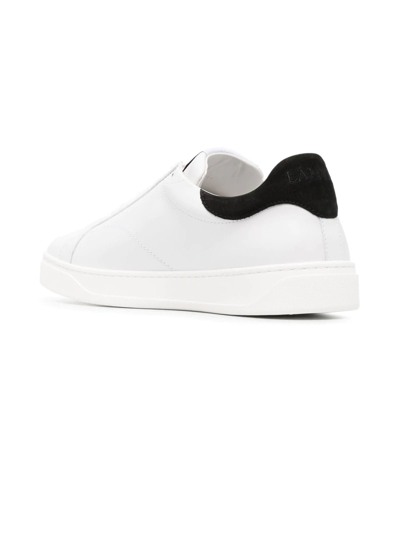 Shop Lanvin Ddb0 Low-top Leather Sneakers In Bianco